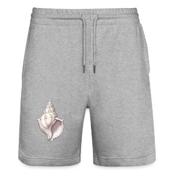 Spirale de coquillage - Short de jogging bio TRAINER Stanley/Stella unisexe - gris chiné - Devant - Nik (191cm) & Marisol (170cm)