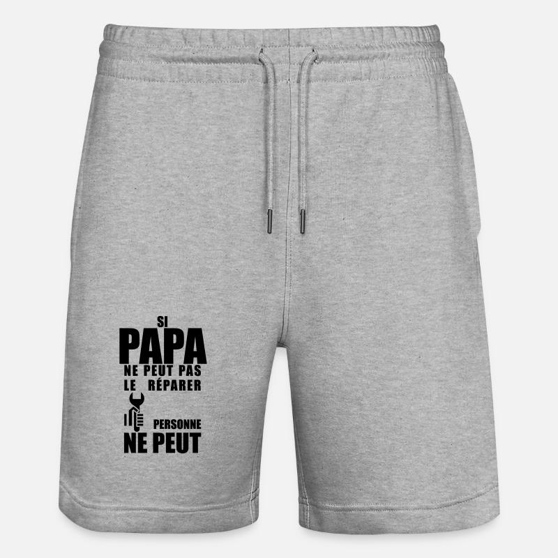 Papa répare  - Short de jogging bio TRAINER Stanley/Stella unisexe - gris chiné