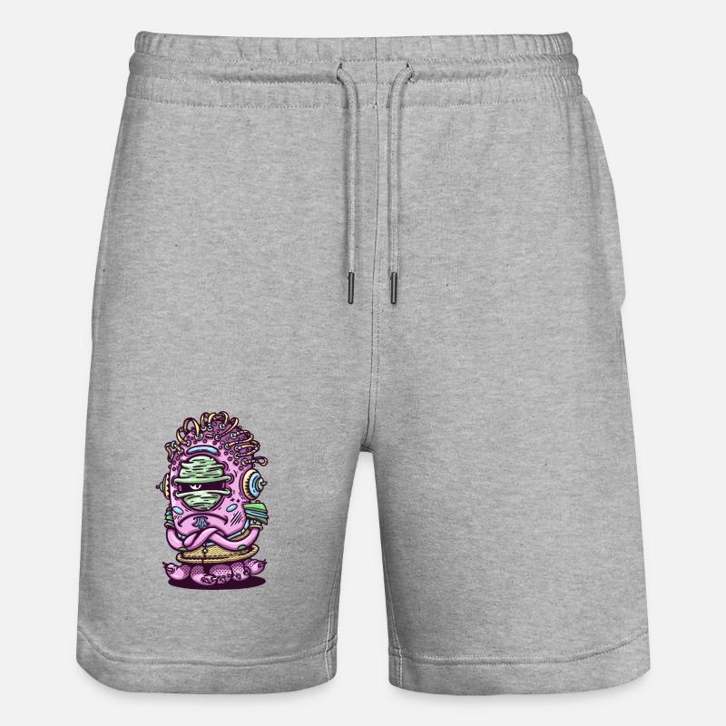 Créature extraterrestre rose de l’espace - Short de jogging bio TRAINER Stanley/Stella unisexe - gris chiné