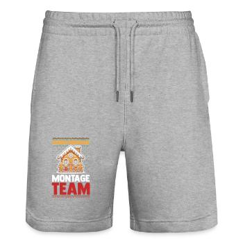 Weihnachtsmann Lebkuchenhaus Weihnachten - Stanley/Stella Unisex Bio Joggingshorts Trainer  - Grau meliert - Vorne - Nik (191cm) & Marisol (170cm)