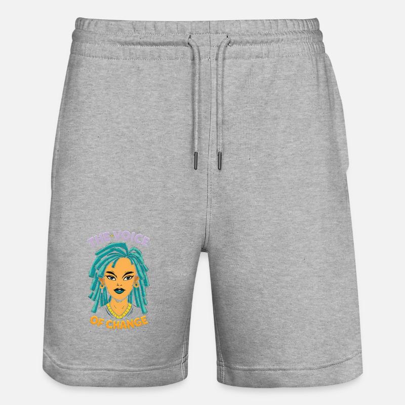 La Voix du Changement – Design d’Autonomisation - Short de jogging bio TRAINER Stanley/Stella unisexe - gris chiné