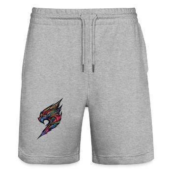 Fiery Phoenix Wing - Stanley/Stella Trainer Unisex Organic Jogging Shorts - heather grey - Front - Nik (191cm) & Marisol (170cm)
