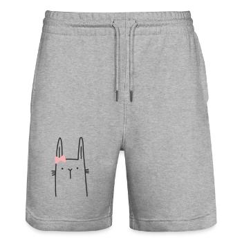 Bunny Girl Easter Bunny - Stanley/Stella Trainer Unisex Organic Jogging Shorts - heather grey - Front - Nik (191cm) & Marisol (170cm)