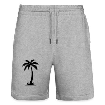 Palme Silhouette - Stanley/Stella Unisex Bio Joggingshorts Trainer  - Grau meliert - Vorne - Nik (191cm) & Marisol (170cm)