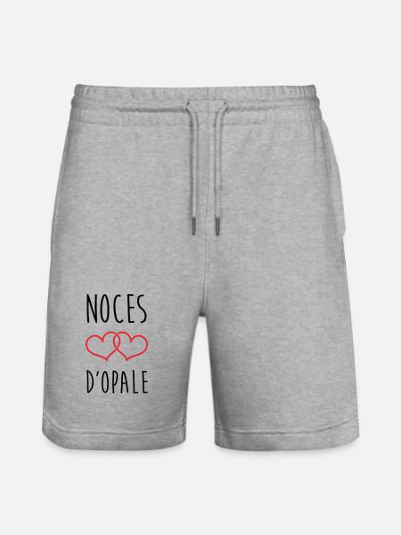 Opal Wedding 21 Years of Love - Stanley/Stella Trainer Unisex Organic Jogging Shorts - heather grey