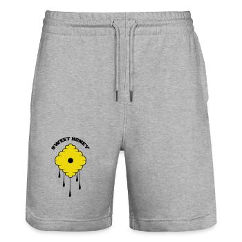 Sweet Honey - Stanley/Stella Unisex Bio Joggingshorts Trainer  - Grau meliert - Vorne - Nik (191cm) & Marisol (170cm)