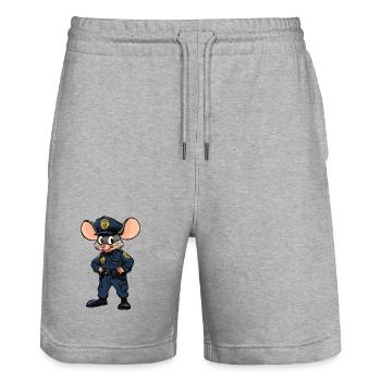 Mäuschen Polizistin / Polizei Maus - Stanley/Stella Unisex Bio Joggingshorts Trainer  - Grau meliert - Vorne - Nik (191cm) & Marisol (170cm)