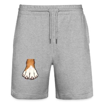 Paw Print Illustration - Stanley/Stella Trainer Unisex Organic Jogging Shorts - heather grey - Front - Nik (191cm) & Marisol (170cm)