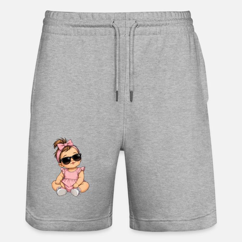 Lunettes de soleil rose bébé - Short de jogging bio TRAINER Stanley/Stella unisexe - gris chiné
