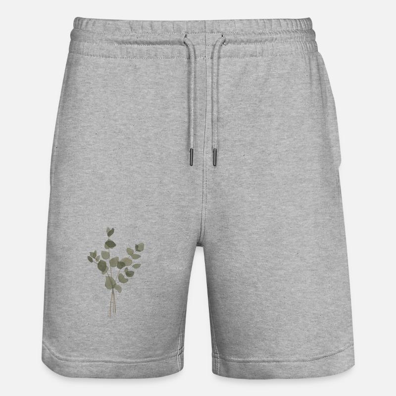 Eucalyptus à l’Aquarelle - Short de jogging bio TRAINER Stanley/Stella unisexe - gris chiné