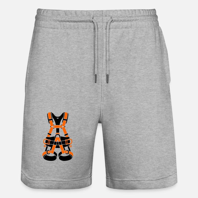 Klettergurt Baumpflege Baumkletterer Klettern - Stanley/Stella Unisex Bio Joggingshorts Trainer  - Grau meliert
