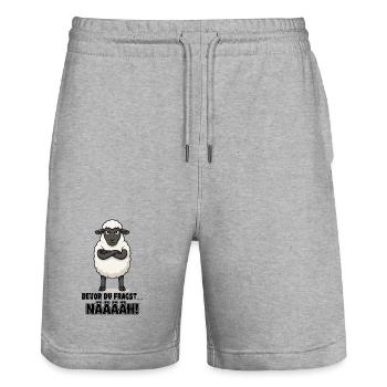  Bevor Du Fragst Nääääh Grummeliges Schaf Für - Stanley/Stella Unisex Bio Joggingshorts Trainer  - Grau meliert - Vorne - Nik (191cm) & Marisol (170cm)