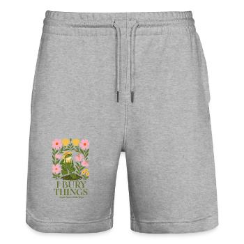 Urban Gardening I Bury Things Maybe Plants - Stanley/Stella Trainer Unisex Organic Jogging Shorts - heather grey - Front - Nik (191cm) & Marisol (170cm)