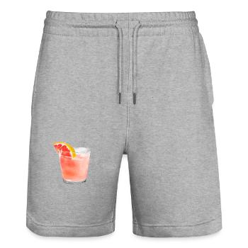 Summer Cocktail - Stanley/Stella Trainer Unisex Organic Jogging Shorts - heather grey - Front - Nik (191cm) & Marisol (170cm)