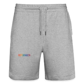 COPENHAGEN - Stanley/Stella Trainer Unisex Organic Jogging Shorts - heather grey - Front - Nik (191cm) & Marisol (170cm)