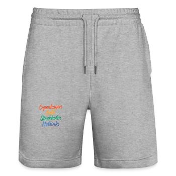 Copenhagen – Oslo – Stockholm – Helsinki - Stanley/Stella Unisex Bio Joggingshorts Trainer  - Grau meliert - Vorne - Nik (191cm) & Marisol (170cm)