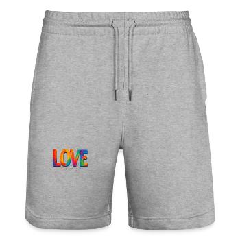 AMOUR - Short de jogging bio TRAINER Stanley/Stella unisexe - gris chiné - Devant - Nik (191cm) & Marisol (170cm)