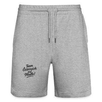 Team Österreich auf Malle! - Stanley/Stella Unisex Bio Joggingshorts Trainer  - Grau meliert - Vorne - Nik (191cm) & Marisol (170cm)