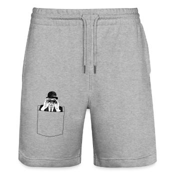 Häferlgucker - Stanley/Stella Trainer Unisex Organic Jogging Shorts - heather grey - Front - Nik (191cm) & Marisol (170cm)