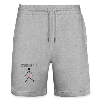 einige Menschen in meinem Leben - Stanley/Stella Unisex Bio Joggingshorts Trainer  - Grau meliert - Vorne - Nik (191cm) & Marisol (170cm)