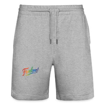 Liberté - Short de jogging bio TRAINER Stanley/Stella unisexe - gris chiné - Devant - Nik (191cm) & Marisol (170cm)