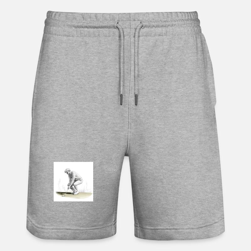 Golfeur avec -club - Short de jogging bio TRAINER Stanley/Stella unisexe - gris chiné