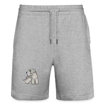 Cesky Terrier - Stanley/Stella Unisex Bio Joggingshorts Trainer  - Grau meliert - Vorne - Nik (191cm) & Marisol (170cm)