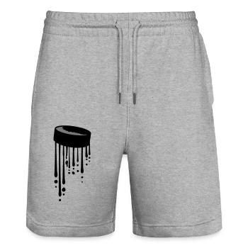 Puck Tropfen Graffiti - Stanley/Stella Unisex Bio Joggingshorts Trainer  - Grau meliert - Vorne - Nik (191cm) & Marisol (170cm)