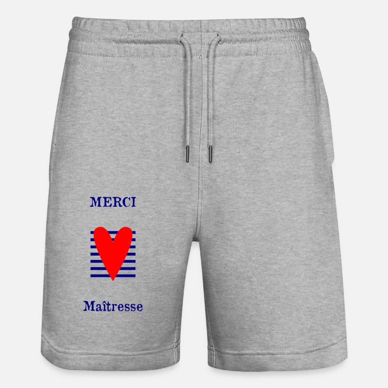 MAÎTRESSE. MERCI. MERCI MAÎTRESSE - Short de jogging bio TRAINER Stanley/Stella unisexe - gris chiné