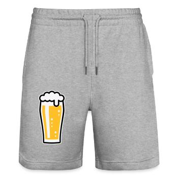 Bierglas (Bier / Willibecher / 3C) - Stanley/Stella Unisex Bio Joggingshorts Trainer  - Grau meliert - Vorne - Nik (191cm) & Marisol (170cm)