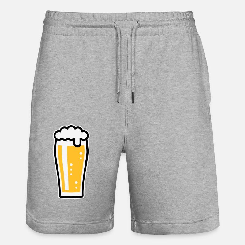 Bierglas (Bier / Willibecher / 3C) - Stanley/Stella Unisex Bio Joggingshorts Trainer  - Grau meliert