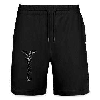 tie necklace BLACK - Stanley/Stella Trainer Unisex Organic Jogging Shorts - black - Front - Nik (191cm) & Marisol (170cm)