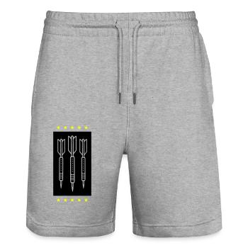Darts Team Dartpfeile Symbol - Stanley/Stella Unisex Bio Joggingshorts Trainer  - Grau meliert - Vorne - Nik (191cm) & Marisol (170cm)