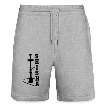hookah - Stanley/Stella Trainer Unisex Organic Jogging Shorts - heather grey - Front - Nik (191cm) & Marisol (170cm)