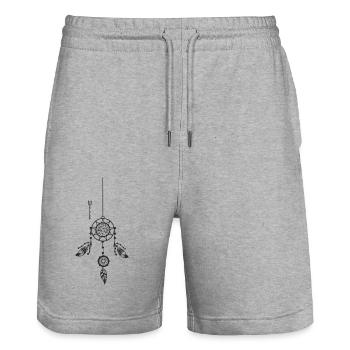 dream catcher - Stanley/Stella Unisex Bio Joggingshorts Trainer  - Grau meliert - Vorne - Nik (191cm) & Marisol (170cm)