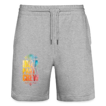 Ibiza Party Crew Bunt Urlaub - Stanley/Stella Unisex Bio Joggingshorts Trainer  - Grau meliert - Vorne - Nik (191cm) & Marisol (170cm)
