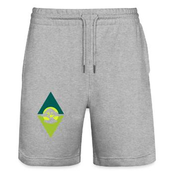 Baum Wachsen Bonsai - Stanley/Stella Unisex Bio Joggingshorts Trainer  - Grau meliert - Vorne - Nik (191cm) & Marisol (170cm)