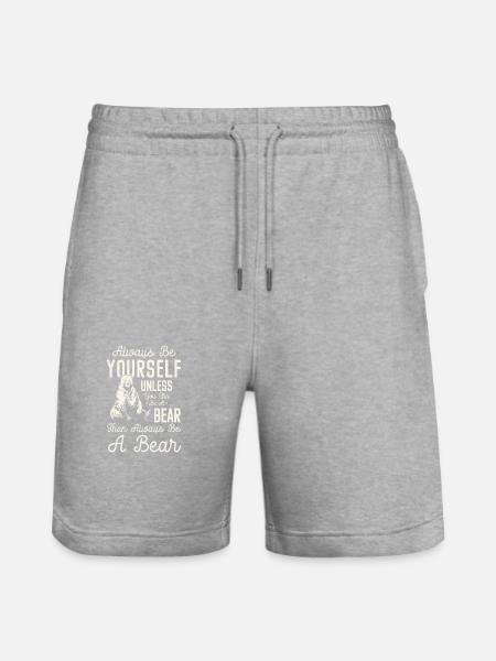 Wild Bearskin Zodiac Signs - Stanley/Stella Trainer Unisex Organic Jogging Shorts - heather grey