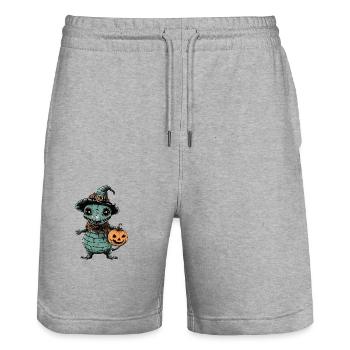 Armadillo Halloween Zombie - Stanley/Stella Trainer Unisex Organic Jogging Shorts - heather grey - Front - Nik (191cm) & Marisol (170cm)