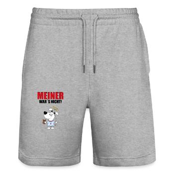 Hund - Engel - Hunde - Stanley/Stella Unisex Bio Joggingshorts Trainer  - Grau meliert - Vorne - Nik (191cm) & Marisol (170cm)
