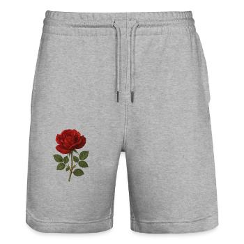 Rose - Stanley/Stella Unisex Bio Joggingshorts Trainer  - Grau meliert - Vorne - Nik (191cm) & Marisol (170cm)