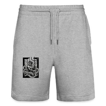 Zeus SW - Stanley/Stella Unisex Bio Joggingshorts Trainer  - Grau meliert - Vorne - Nik (191cm) & Marisol (170cm)