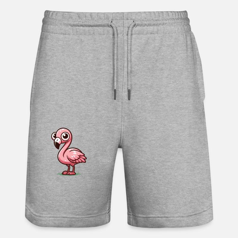 Flamingo - Stanley/Stella Unisex Bio Joggingshorts Trainer  - Grau meliert