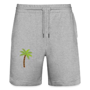 Palme - Stanley/Stella Unisex Bio Joggingshorts Trainer  - Grau meliert - Vorne - Nik (191cm) & Marisol (170cm)