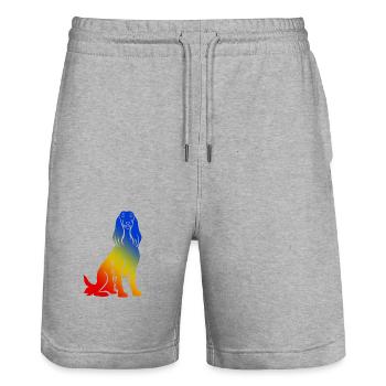 Chien Courant Afghan Coloré - Short de jogging bio TRAINER Stanley/Stella unisexe - gris chiné - Devant - Nik (191cm) & Marisol (170cm)