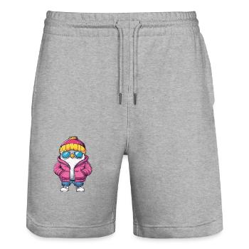 Taube Vogel Cool Comic - Stanley/Stella Unisex Bio Joggingshorts Trainer  - Grau meliert - Vorne - Nik (191cm) & Marisol (170cm)
