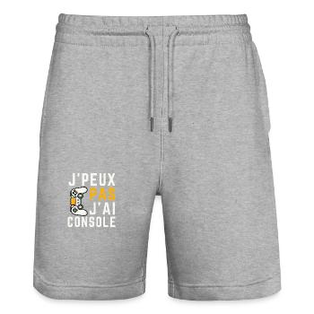 J Peux Pas J Ai Console - Short de jogging bio TRAINER Stanley/Stella unisexe - gris chiné - Devant - Nik (191cm) & Marisol (170cm)