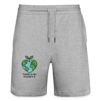 Il n’y a pas de planète B – Environnement et protection du climat - Short de jogging bio TRAINER Stanley/Stella unisexe - gris chiné - Devant - Nik (191cm) & Marisol (170cm)