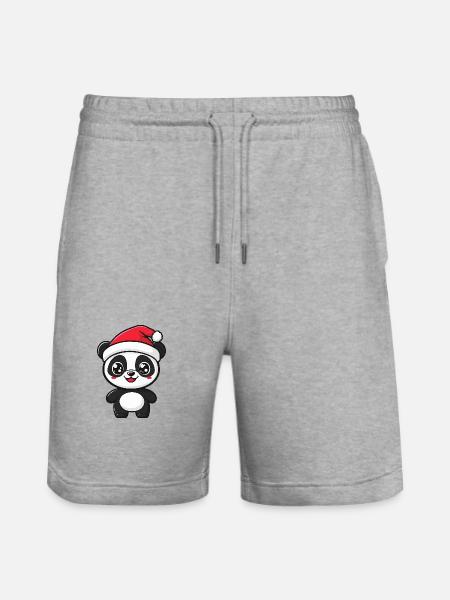Panda Weihnachten Jul - Ekologiska joggingshorts Trainer unisex från Stanley/Stella - gråmelerad