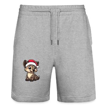 Hyène Noël Noël - Short de jogging bio TRAINER Stanley/Stella unisexe - gris chiné - Devant - Nik (191cm) & Marisol (170cm)